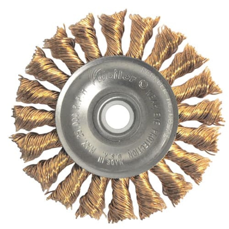 Weiler 13121 4 Standard Twist Wire Wheel, .020 Bronze, 5/8-11 A.H.