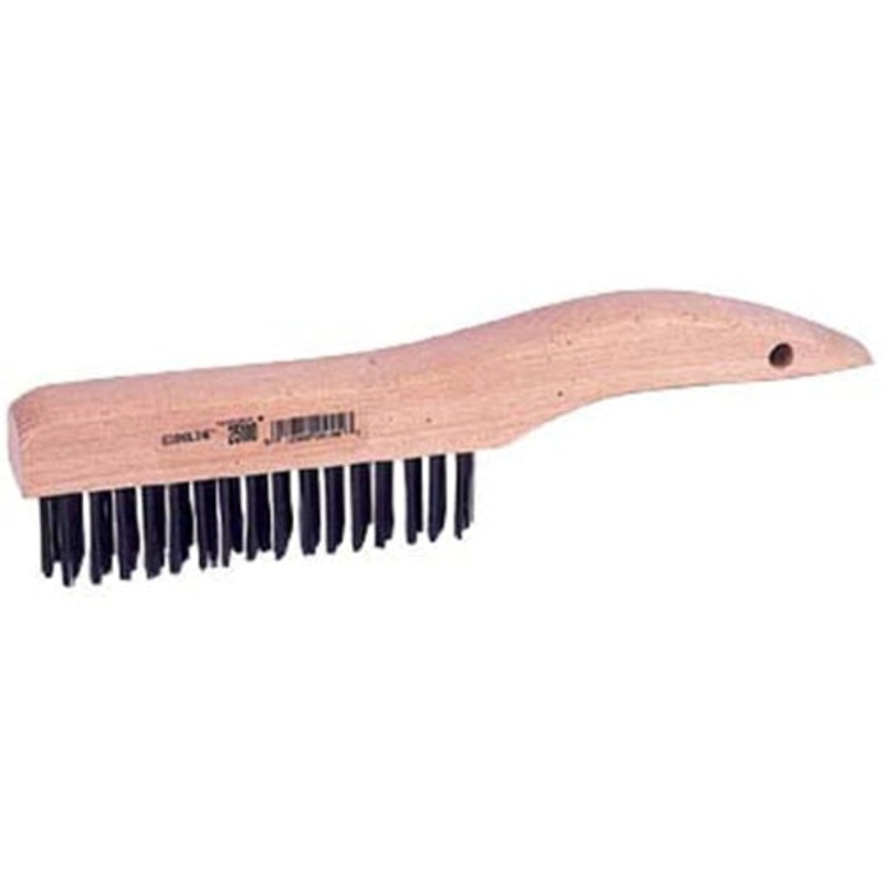 Weiler 25100 Vortec Pro Scratch Brush, .012 Steel Fill, Shoe Handle, 4 x 16 Rows