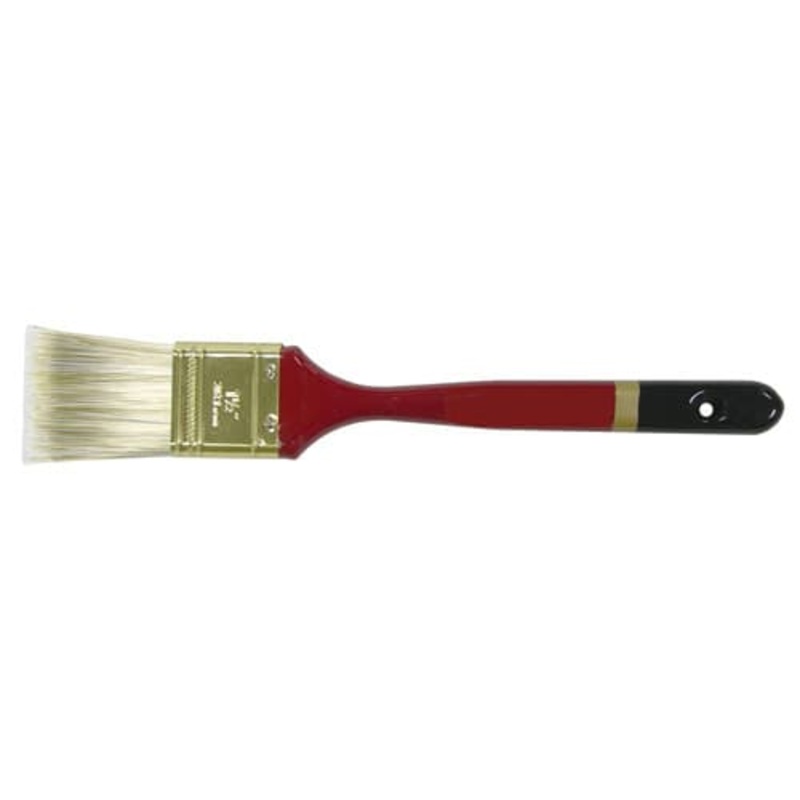 Weiler 40018 2 Flat Sash Brush, Poly/Nylon Fill,  2-1/2 B.L., Red Foam Handle, Packs of 12