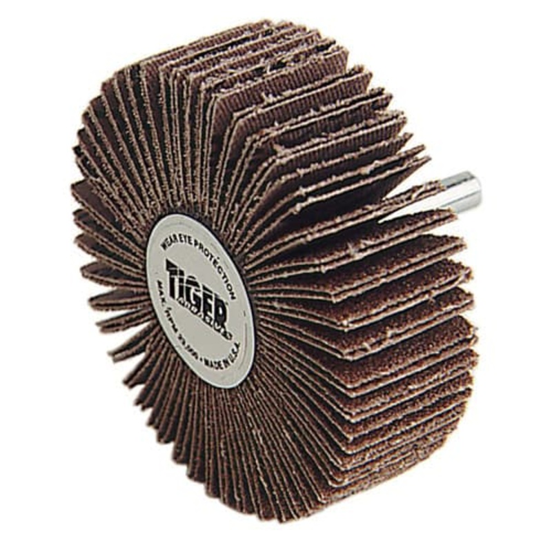 Weiler 52027 3 x 1 Tiger Coated Abrasive Flap Wheel, 1/4 Stem, 60AO