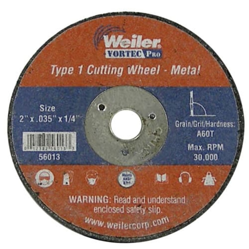 Weiler 56013 2 x .035 Type 1 Cut-Off Wheel, A60T, 1/4 A.H.