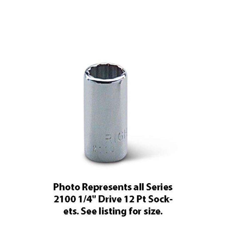 Wright Tool 2118 1/4 Drive 12 Point Standard Socket 9/16