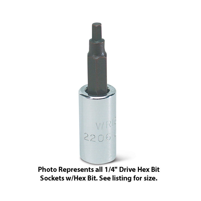 Wright Tool 2206 1/4 Drive Hex Bit Socket Standard Hex Bit 1/8