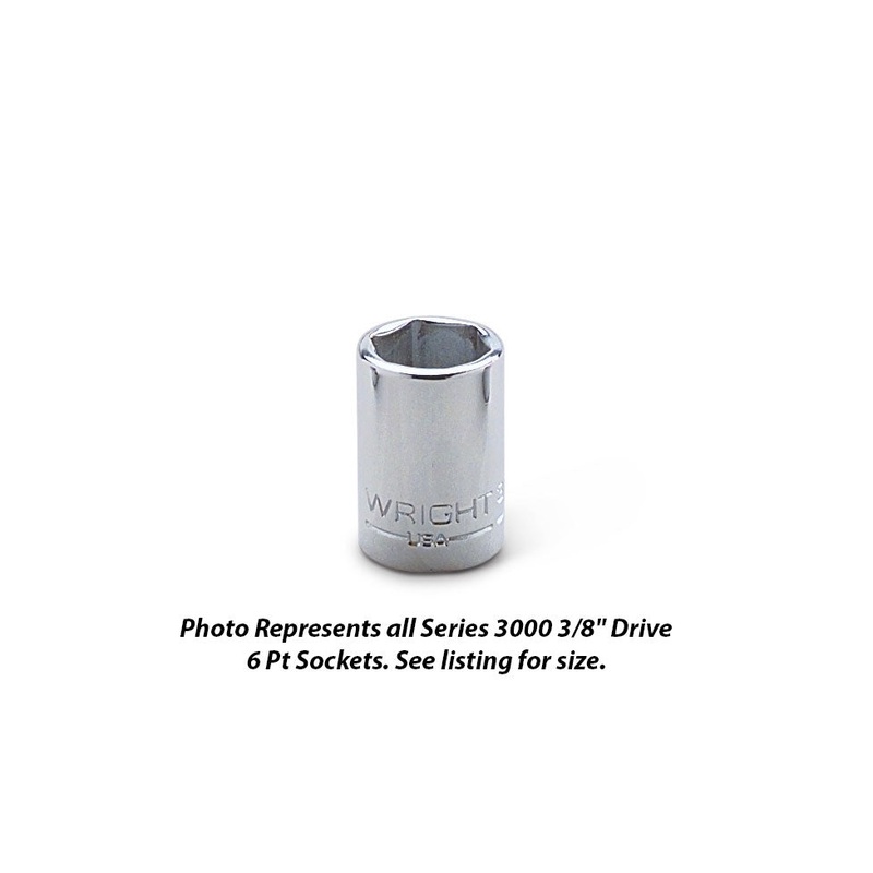 Wright Tool 3016 3/8 Drive 6 Point Standard Socket 1/2