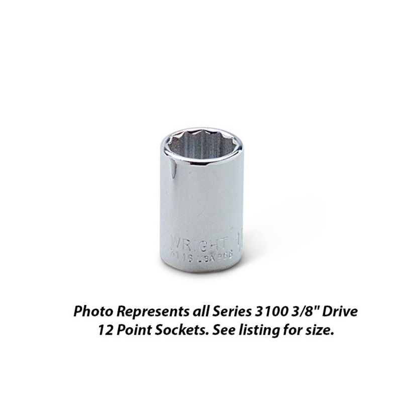Wright Tool 3118 3/8 Drive 12 Point Standard Socket 9/16