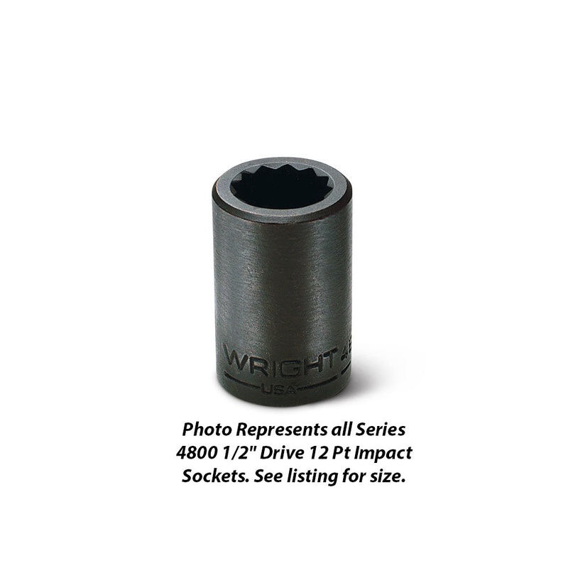 Wright Tool 4874 1/2 Drive 12 Point Standard Impact Socket 3/4