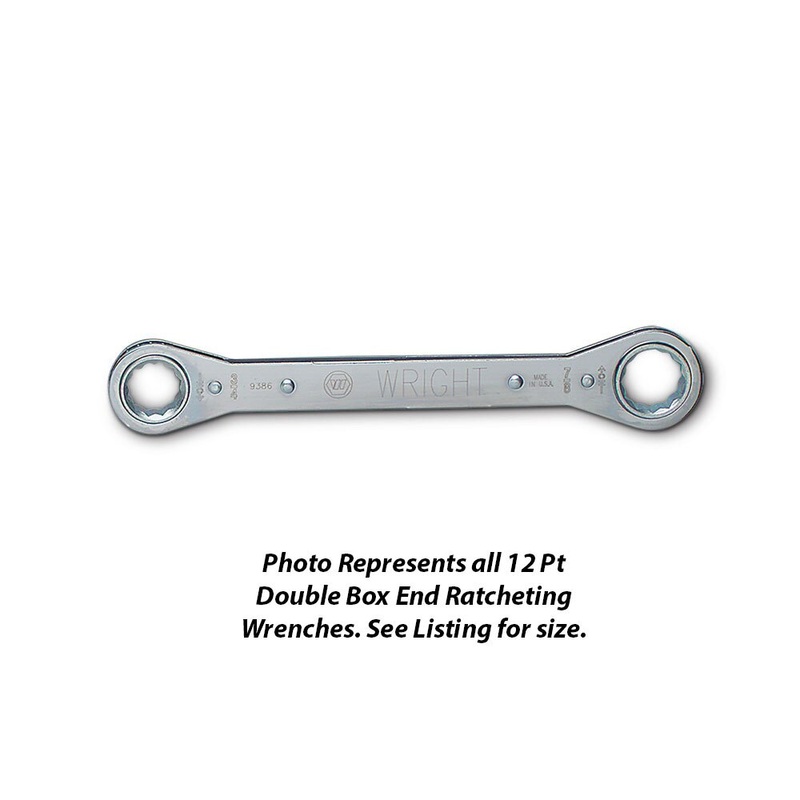 Wright Tool 9382 Ratcheting Double Box End Laminated Wrench 3/8 x 7/16