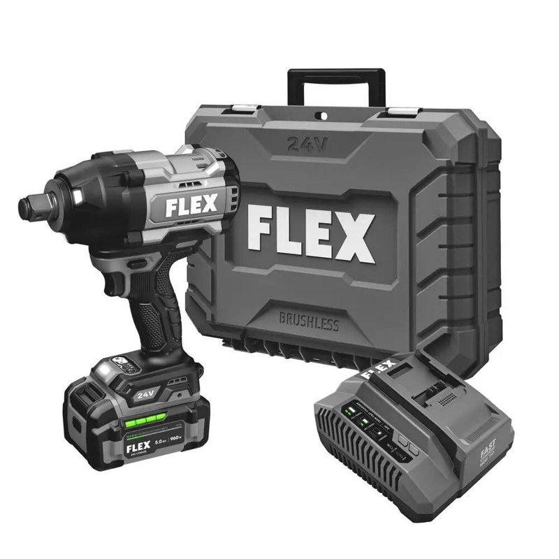 Flex FX1472B-1C 3/4 High Torque Impact Wrench Kit (1 x 5.0Ah Battery + 160W Charger)