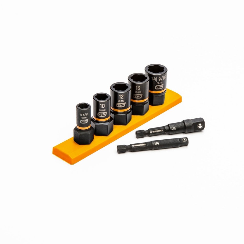 GearWrench 87911 7-Piece 1/4 & 3/8 Drive Metric Bolt Biter Impact Extraction Socket Set