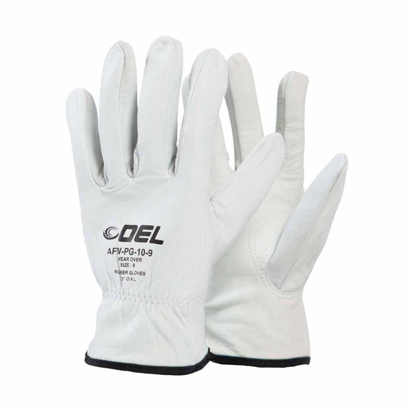 OEL AFW-PG-10-10 10 White Goatskin Leather Protective Gloves – Size 10