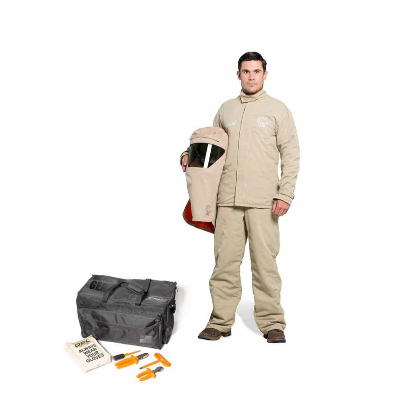 OEL AFW40-KJB-2XL 40 Cal Arc Flash Khaki Jacket & Bib Kit – 2XL