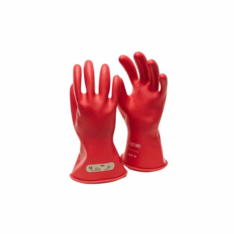 OEL IRG011R7 Class 0 Red Rubber Insulating Gloves – Size 7