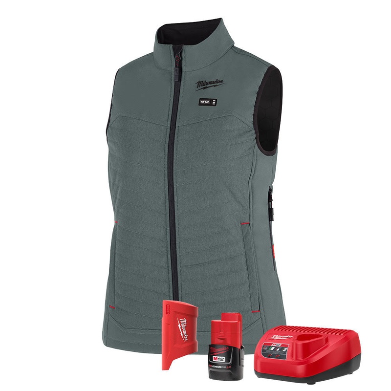 Milwaukee F300E-21 M12 Women’s Green Axis Vest with (1) 2.0 Ah Battery and Charger