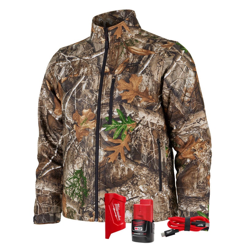 Milwaukee M101C-21 M12 Heated Camo Quietshell Jacket with (1) 3.0 Ah Battery and Charger