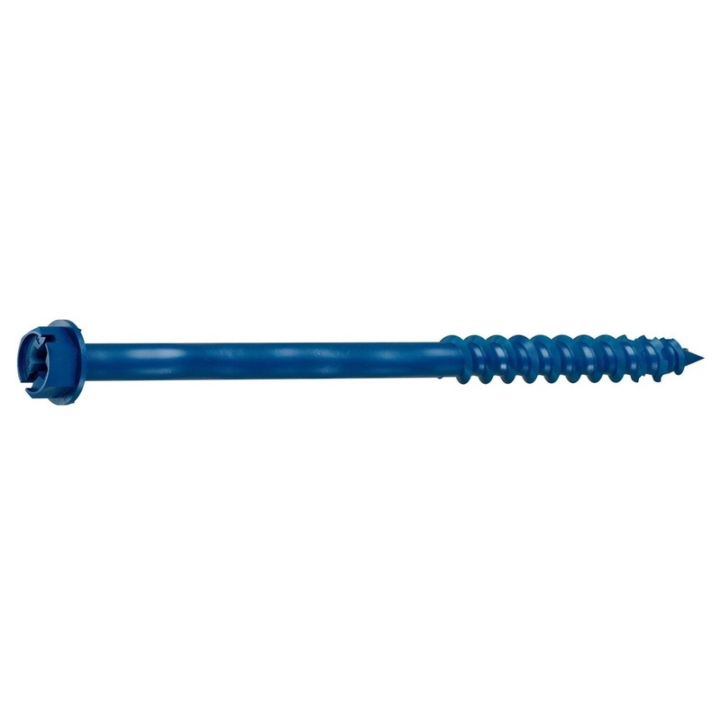Simpson Strong-Tie TNT25600H (1/4 x 6) Hex-Head Concrete and Masonry Screw, Blue (100 Pack)