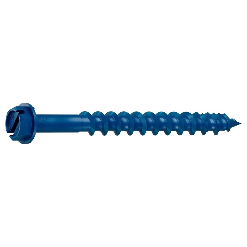 Simpson Strong-Tie TNT18214H (3/16 x 2-1/4) Titen Turbo Screw Anchor Blue Zinc Hex-Head Concrete and Masonry Screw (100 Pack)