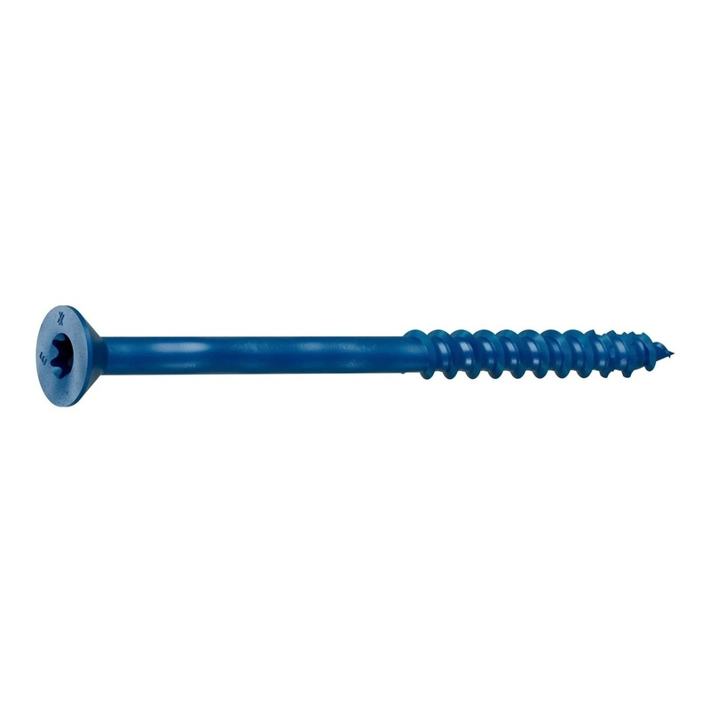 Simpson Strong-Tie TNT25334TF (1/4 x 3-3/4) Titen Turbo Flat-Head Concrete and Masonry Screw, Blue (100 Pack)
