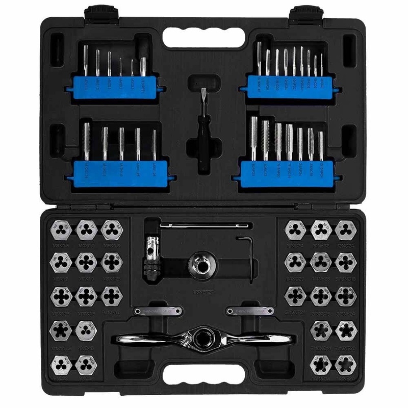 Champion Cutting Tool CS60P-A Tap and Die Set – UNC, UNF, Metric – 62-Piece