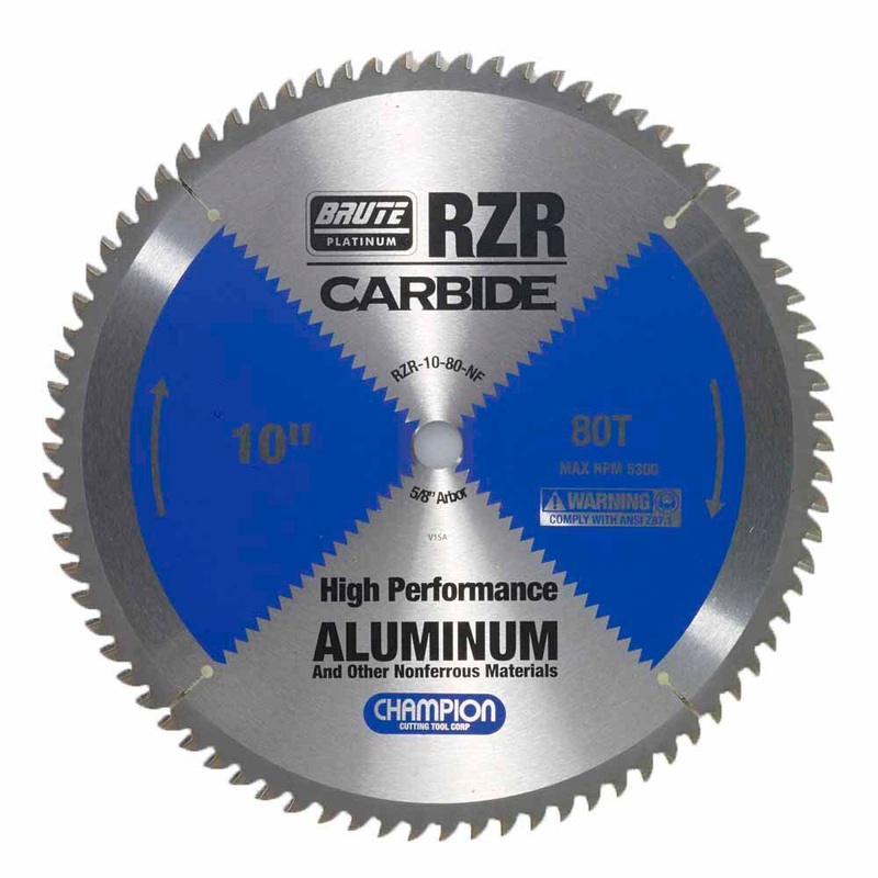 Champion Cutting Tool RZR-10-80-NF Metal Circular Saw Blade – 10 Dia, 80 Teeth – Aluminum Cutting