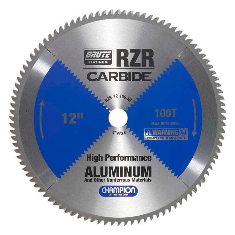 Champion Cutting Tool RZR-12-100-NF Metal Circular Saw Blade – 12 Dia, 100 Teeth – Aluminum Cutting