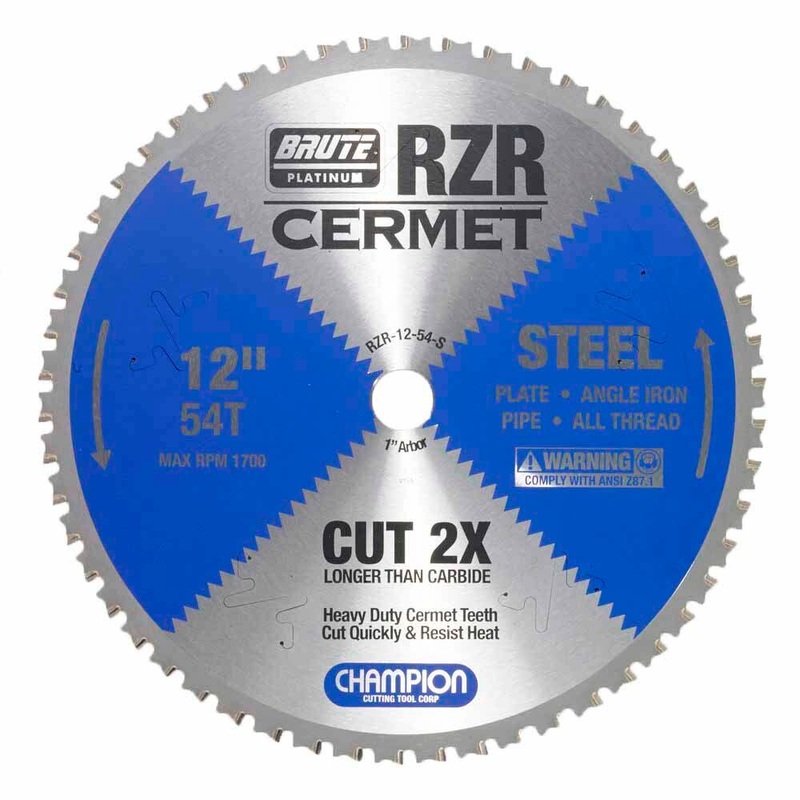 Champion Cutting Tool RZR-12-54-S Metal Circular Saw Blade -12 Dia, 54Teeth – Steel Cutting