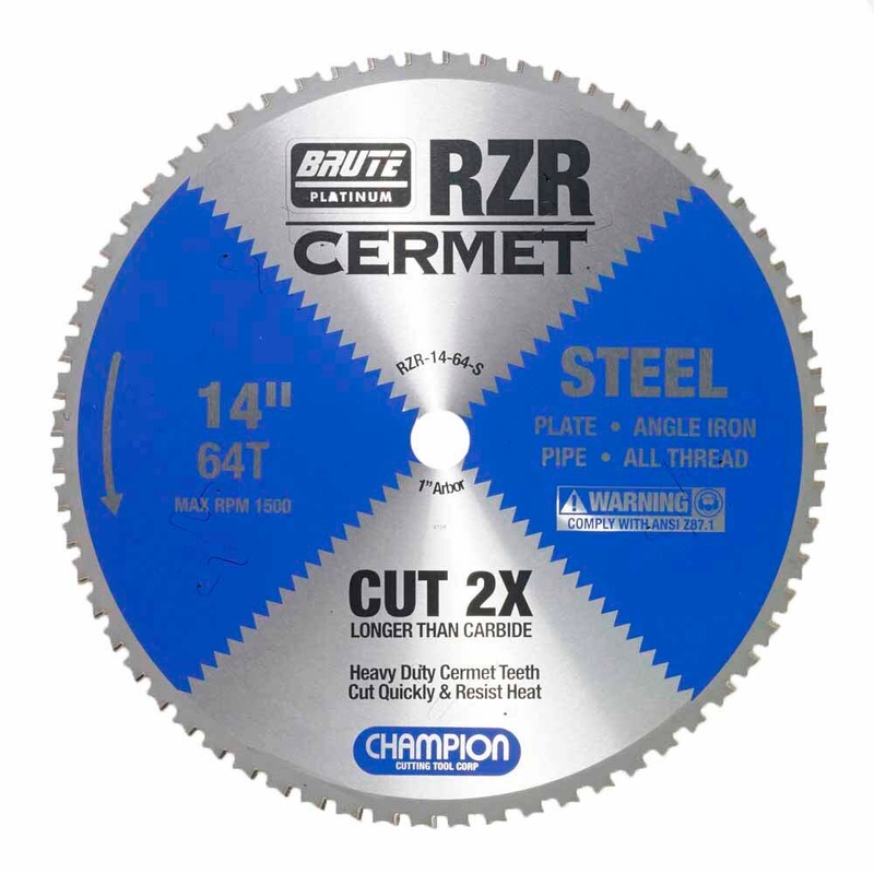Champion Cutting Tool RZR-14-64-S Metal Circular Saw Blade – 14 Dia, 64 Teeth – Steel Cutting