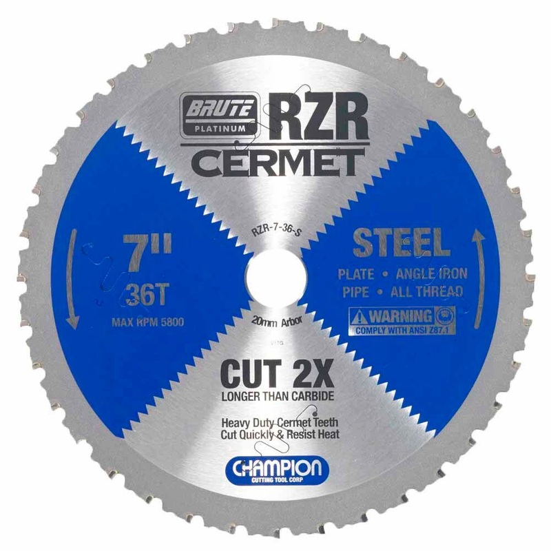 Champion Cutting Tool RZR-7-36-S Metal Circular Saw Blade – 7 Dia, 36 Teeth – Steel Cutting