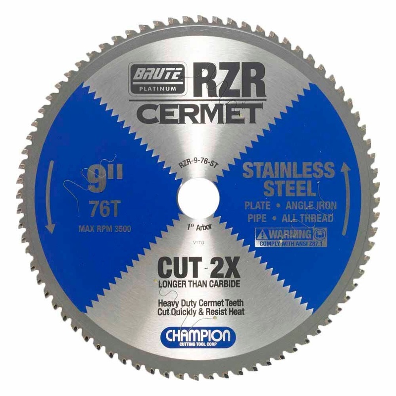 Champion Cutting Tool RZR-9-76-ST Metal Circular Saw Blade – 9 Dia,76 Teeth – Stainless Steel Cutting