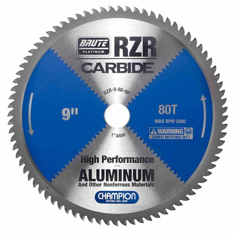 Champion Cutting Tool RZR-9-80-NF Metal Circular Saw Blade – 9 Dia, 80 Teeth – Aluminum Cutting