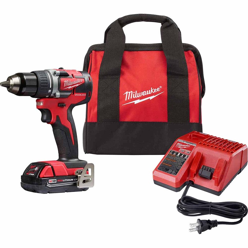 Milwaukee 2801-21P M18 CP Brushless Drill Kit – (1) CP2.0 Battery Pack
