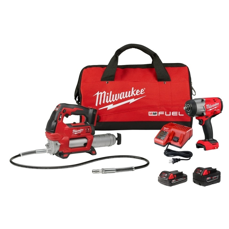 Milwaukee 2967-22GG M18 FUEL 1/2 HTIW w/ Friction Ring & Grease Gun Combo Kit