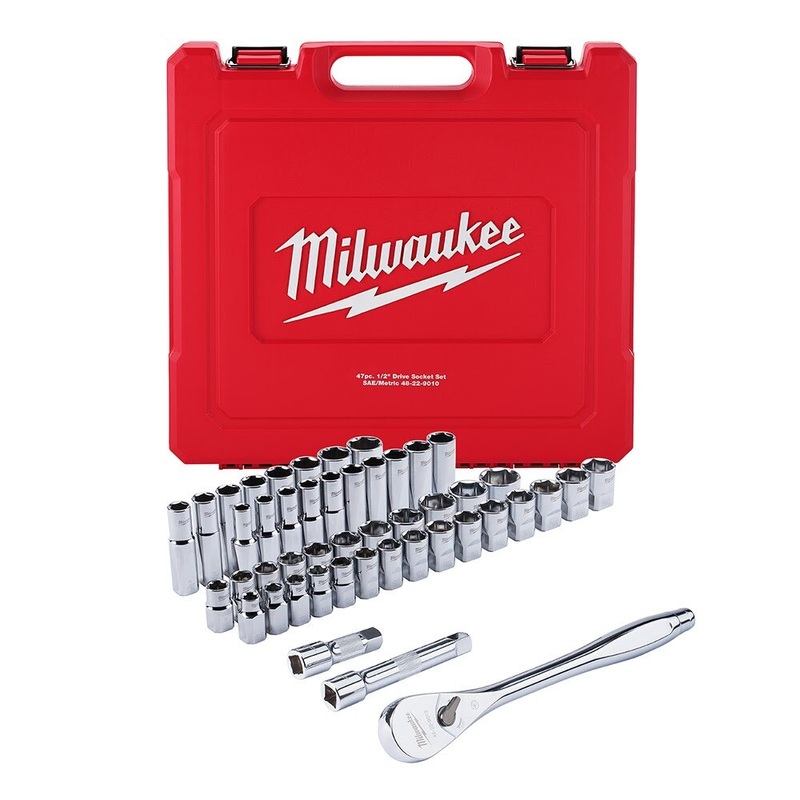 Milwaukee 48-22-9010 47 pc 1/2 Socket Wrench Set  SAE & Metric