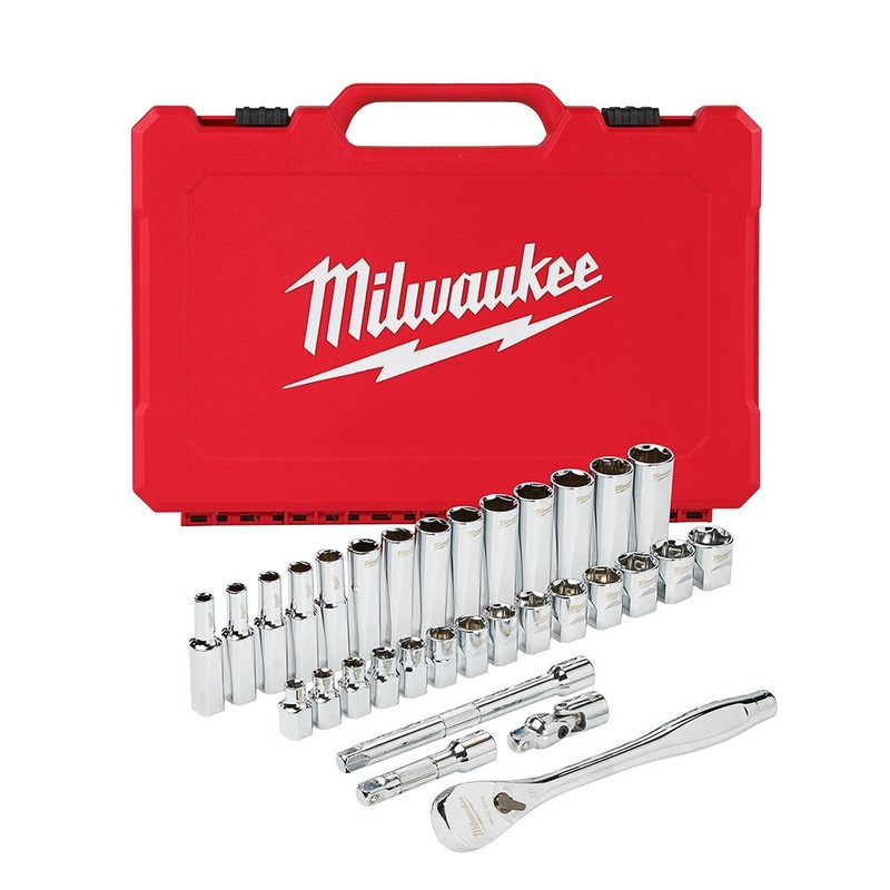 Milwaukee 48-22-9508 3/8 Drive 32 Piece Ratchet & Socket Set – Metric