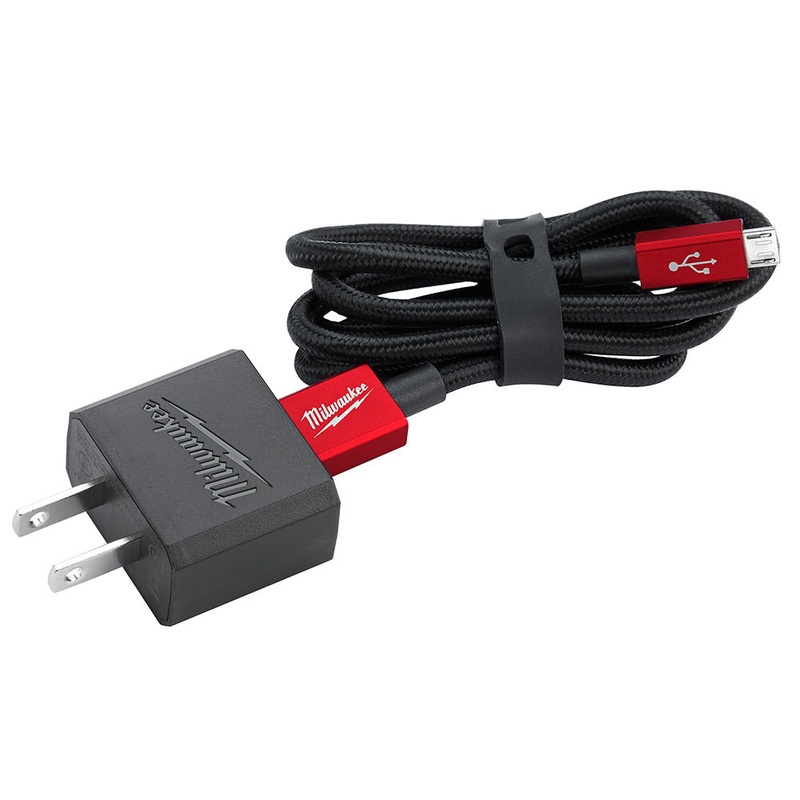 Milwaukee 48-59-1202 Milwaukee 3′ Micro-USB Cable And 2.1A Wall Charger