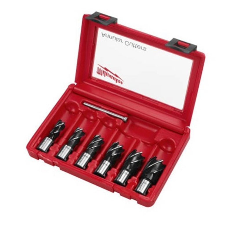 Milwaukee 49-22-8400 Annular Cutter Kit 6 Piece, 9/16- 1-1/16, Pilot and Case