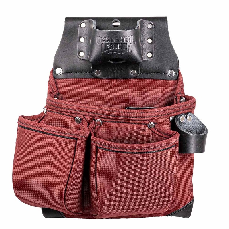 Occidental Leather R8018DB OxyLights 3 Pouch Tool Bag – Red & Black