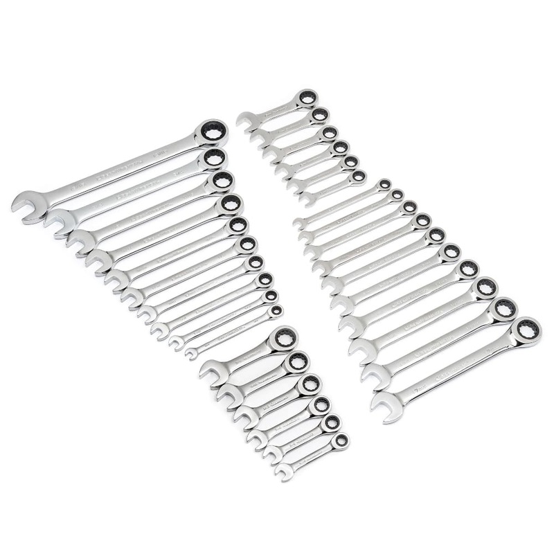 GearWrench 39327 SAE/Metric 72-Tooth Combination Ratcheting Wrench Tool Set (32-Piece)