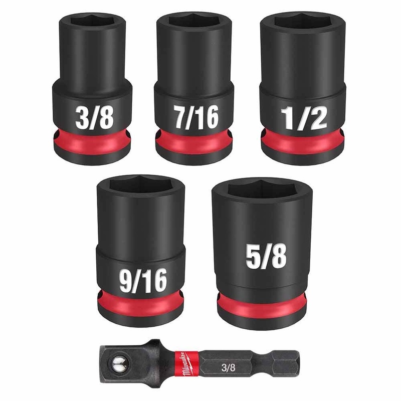 Milwaukee 49-66-7035 3/8 Drive 6pc SAE Standard Impact Socket Set