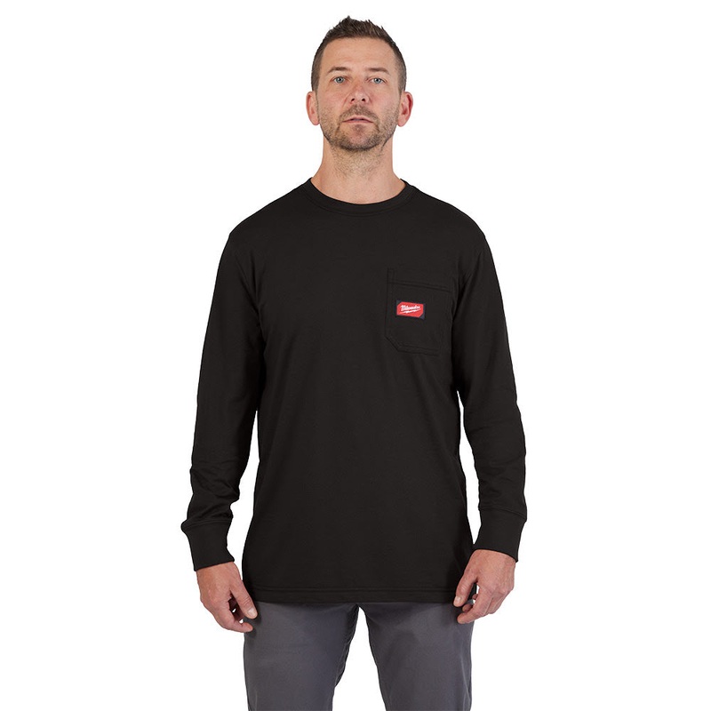 Milwaukee 606B GRIDIRON Pocket T-Shirt – Long Sleeve Black