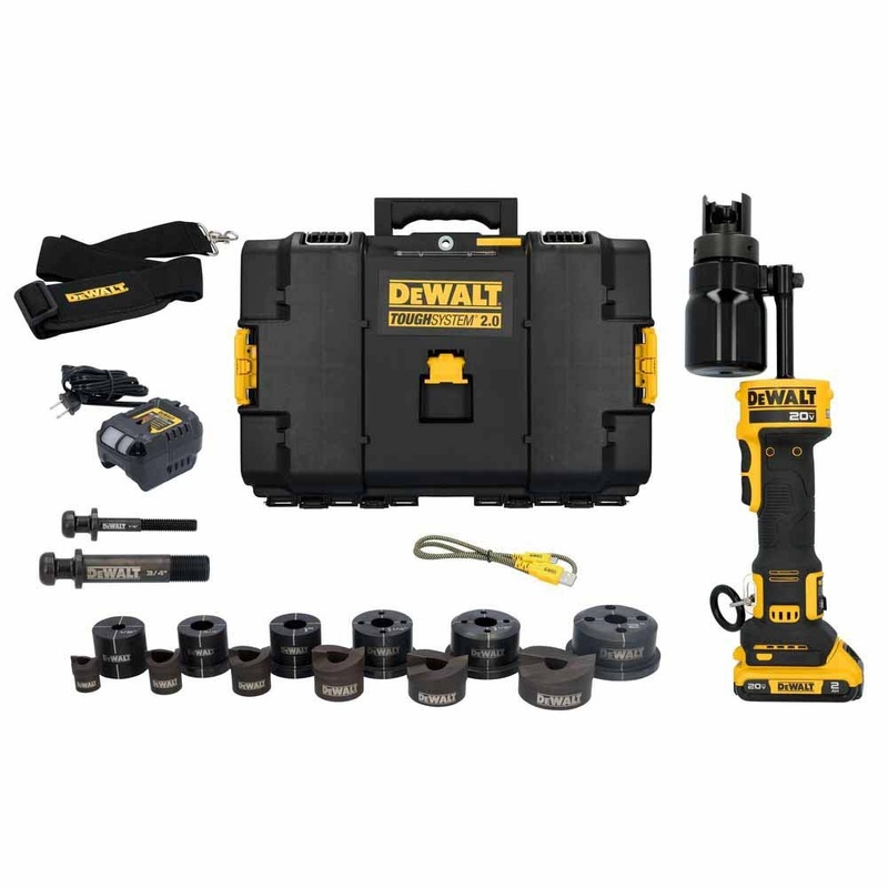 DEWALT DCE600D1K4 DEWALT 20V MAX Hydraulic Knockout Tool Kit with 1/2 – 4 Punches and Dies