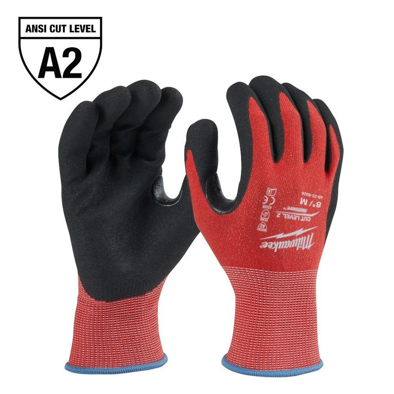 Milwaukee 48-22-8926B Cut Level 2 Nitrile Dipped Gloves – Medium – Bulk 12PK