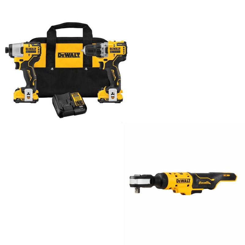 DeWalt DCK221F2 XTREME 12V 2-Tool Combo Kit W/ FREE DCF503B 12V 3/8 Ratchet
