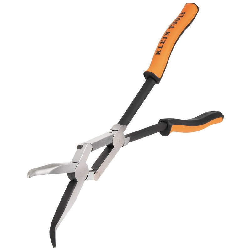 Klein 71401 Pliers, Long Reach Needle Nose Pliers, Bent Nose, 13
