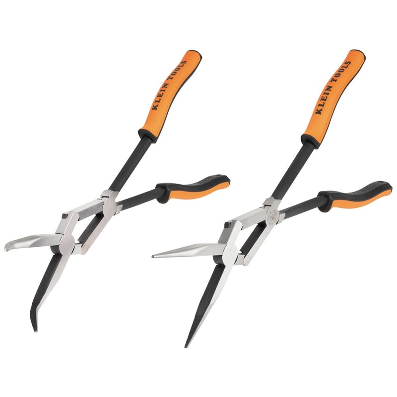 Klein 71402 Long Reach Needle Nose and Bent Nose Pliers Set, 13, 2-Piece