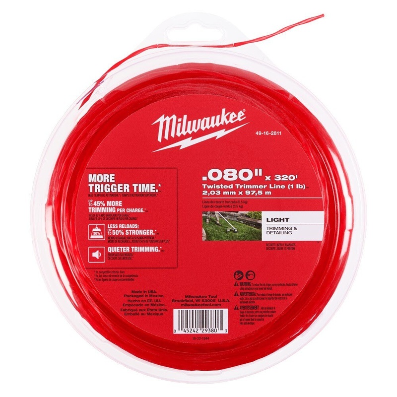 Milwaukee 49-16-2811 Milwaukee .080 x 320′ (1 lb.) Twisted Trimmer Line
