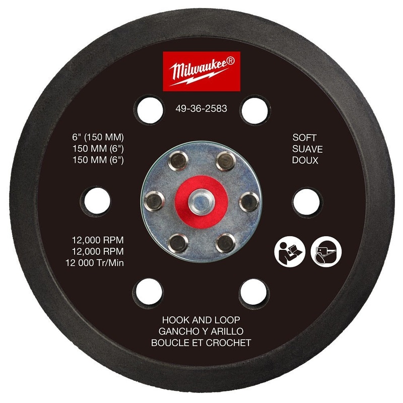 Milwaukee 49-36-2583 6 Hook and Loop Sander Backing Pad – Soft