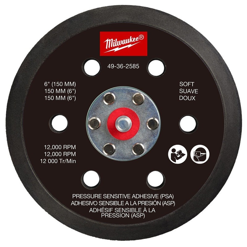 Milwaukee 49-36-2585 6 Pressure Sensitive Adhesive Sander Backing Pad  Soft
