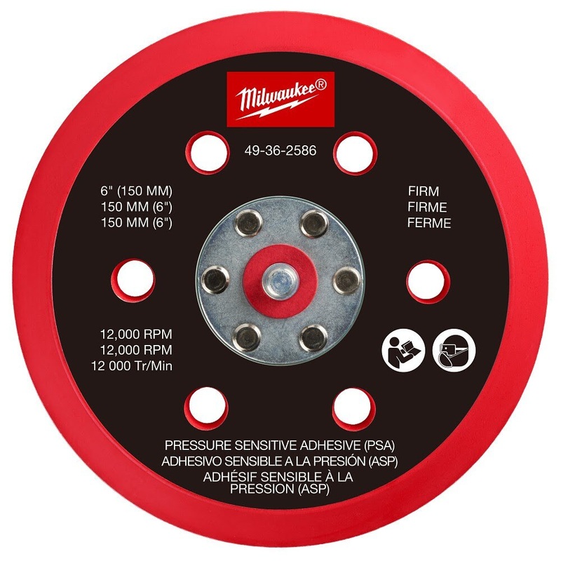 Milwaukee 49-36-2586 6 Pressure Sensitive Adhesive Sander Backing Pad  Firm