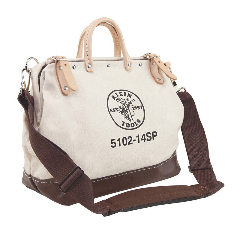 Klein 510214SP Deluxe Tool Bag, Canvas, 10 Pockets, 14