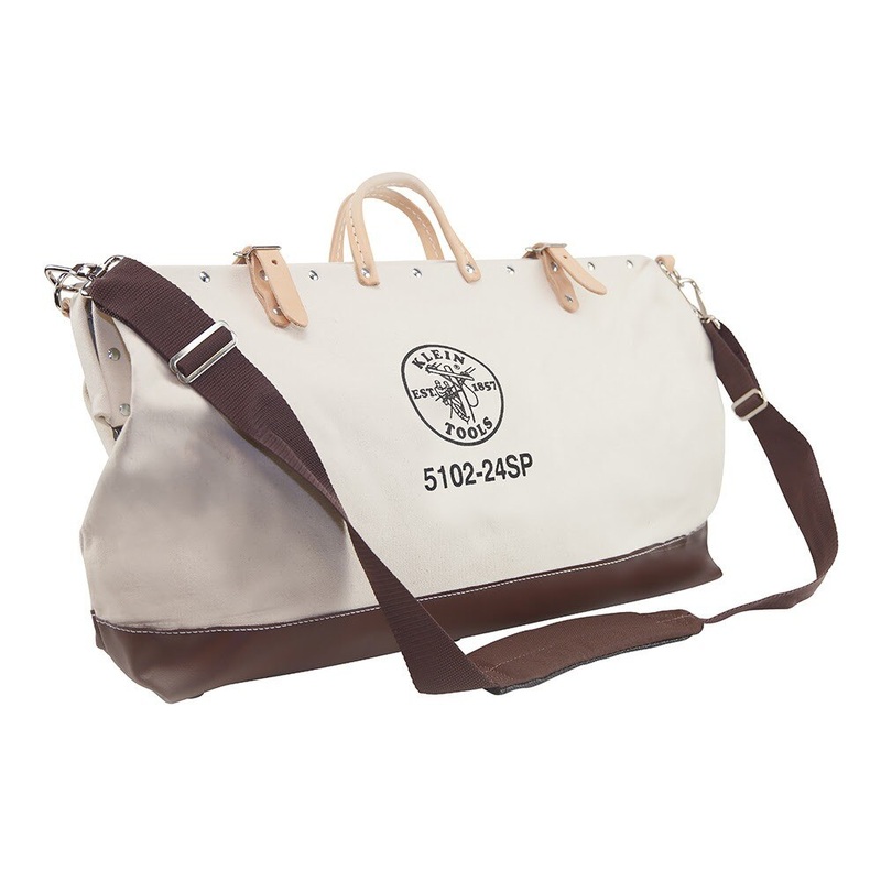 Klein 510224SP Deluxe Tool Bag, Canvas, 17 Pockets, 24